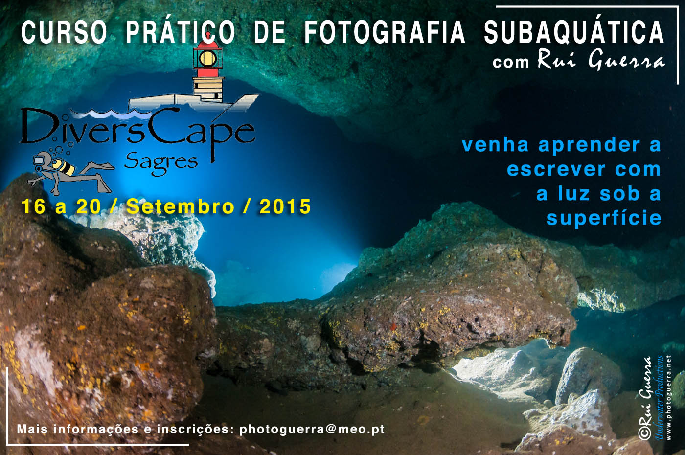 cartaz curso fotografia subaquática em sagres